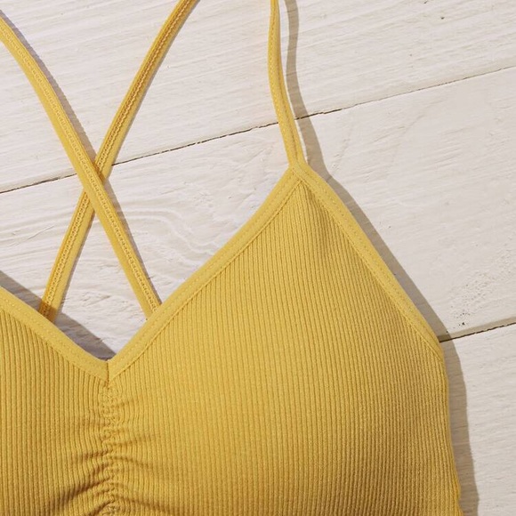 NWOT Ribbed Cross Back Bra set of 4 - Picture 4 of 8